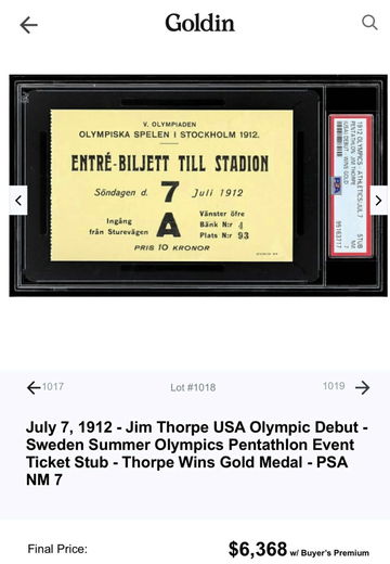 1912 Olympic Jim Tho image 1