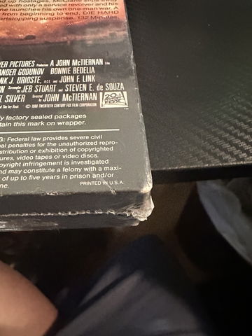 Die Hard VHS Sealed image 5